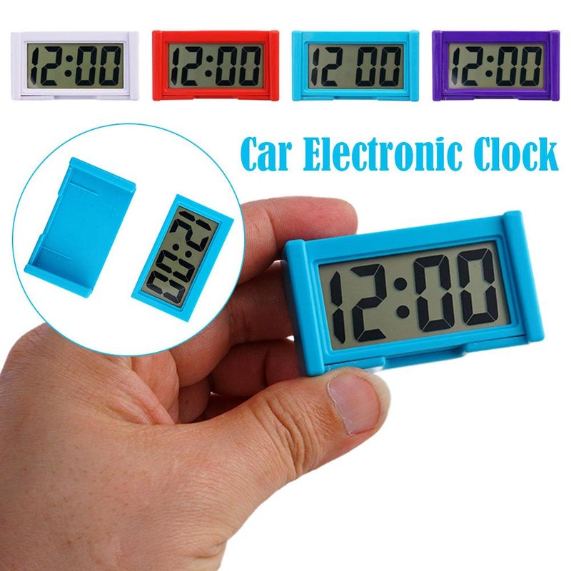 Small Digital Clock, Car Dashboard Digital Clock, Vehicle Adhesive Clock with Jumbo LCD Time, Vehicle Adhesive Clock, Mini Automotive Stick On Watch for Car Truck Dashboard Lighting - Image 3